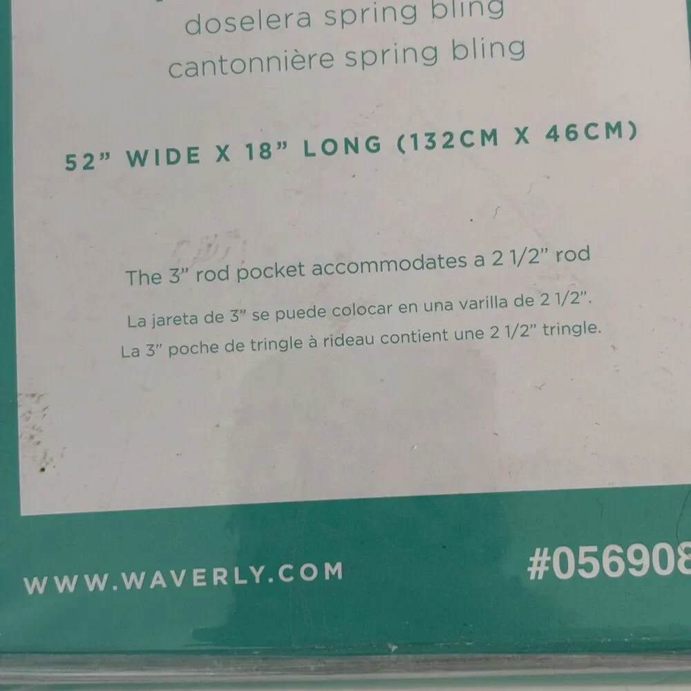 New Waverly Home Classics Spring Bling Vapor Valance Stripe Floral Scallop 52x18